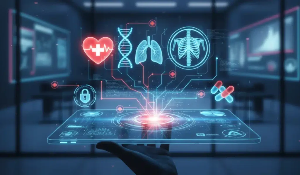 Digital healthcare future with a focus on EHR integration challenges and solutions for improved patient care.